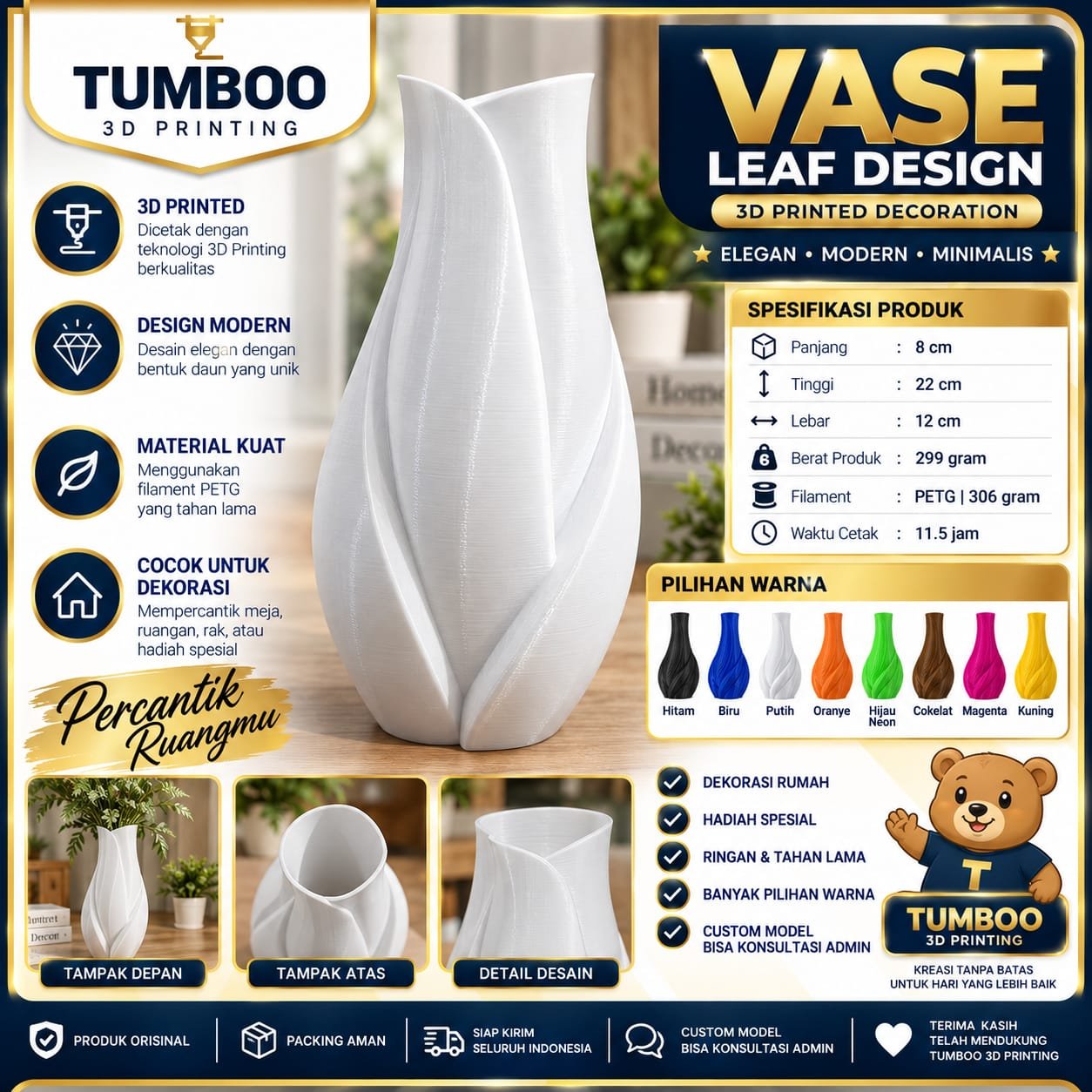 Vase Leaf Design